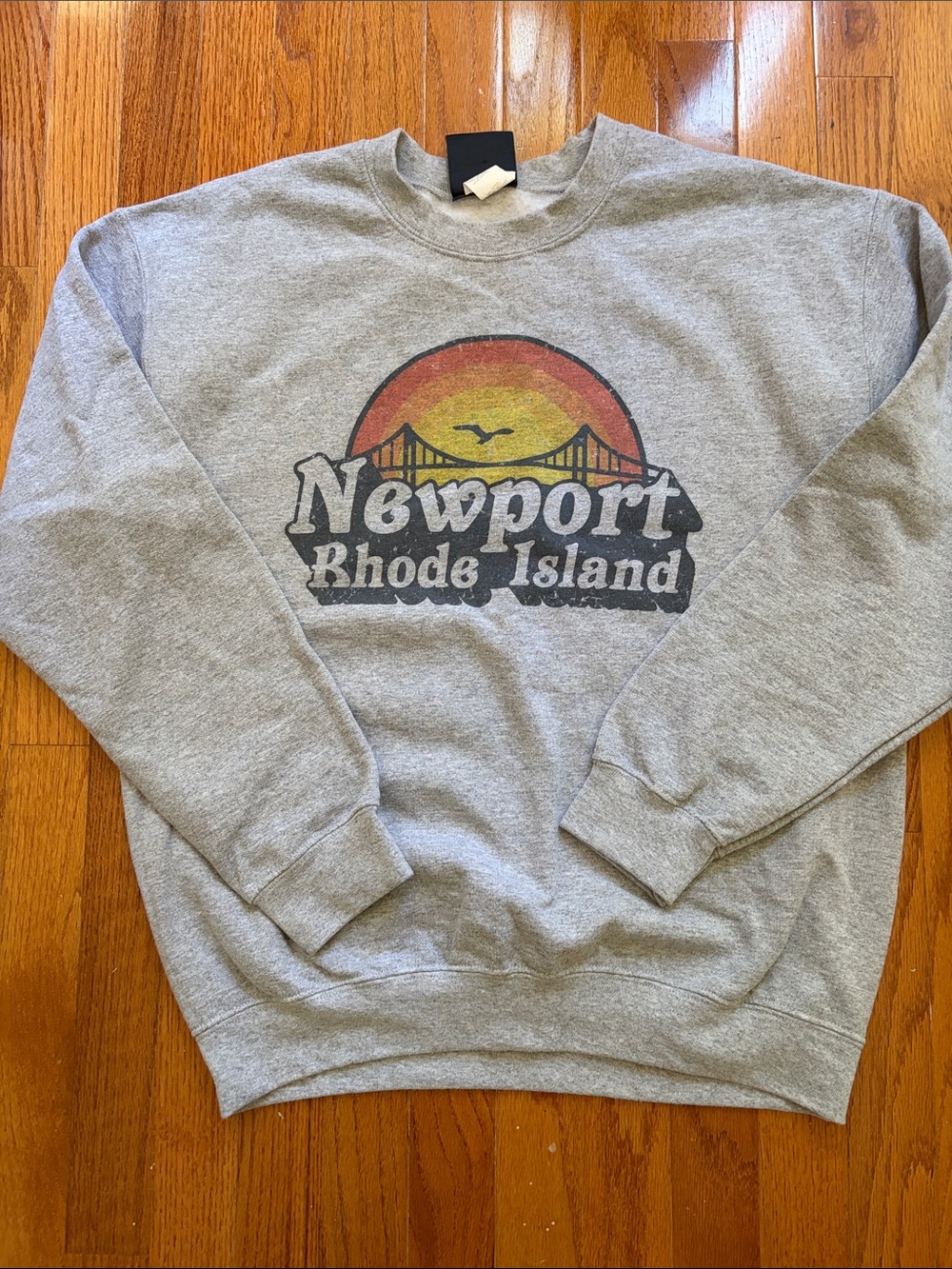 Newport Rhode Island Grey Graphic Crewneck Sweater